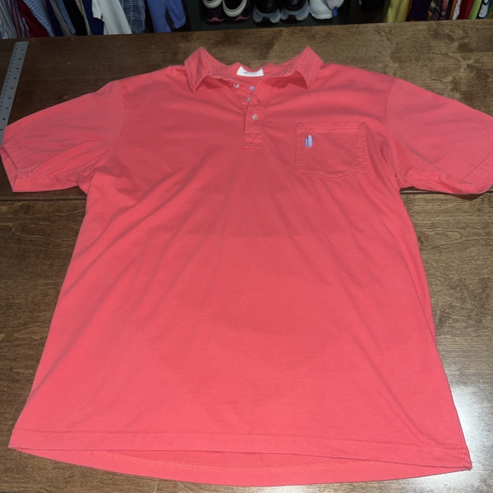 Excellent Johnnie-O Hangin Out‎ West Coast Prep Cotton Polo, XL, Salmon Pink